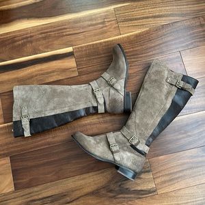 UGG ORIGINAL CYNDEE TALL SUEDE LEATHER BOOTS SIZE 8